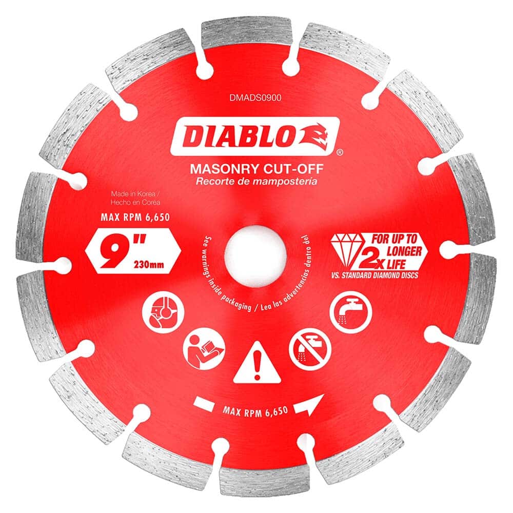 Freud - Wet & Dry-Cut Saw Blades; Blade Diameter (Inch): 9 ; Blade Material: Diamond-Tipped ; Arbor Style: Standard Round ; Arbor Hole Diameter (Inch): 5/8; 7/8 ; Arbor Hole Diameter (Decimal Inch): 5/8; 7/8 ; Application: Cutting Masonry - Exact Tooling