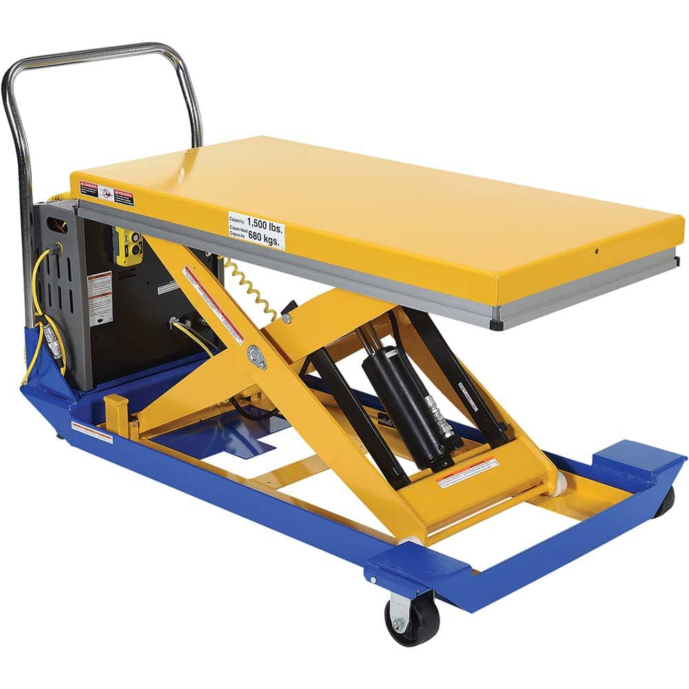 Vestil - Lifting Tables; Type: Scissor Cart ; Lift Style: Scissor ; Style: Portable Battery-Operated ; Load Capacity (Lb.): 1500.000 ; Minimum Height (Inch): 10-1/2 ; Lift Height (Inch): 42-1/2 - Exact Tooling