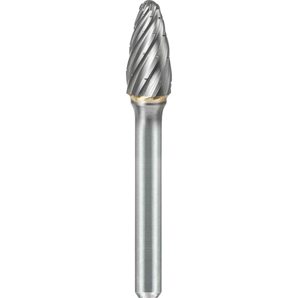 SGS Pro - SF-3, 3/8" Cut Diam, 1/4" Shank Length, NG6, Tungsten Carbide Tree Burr with Radius End - Exact Tooling