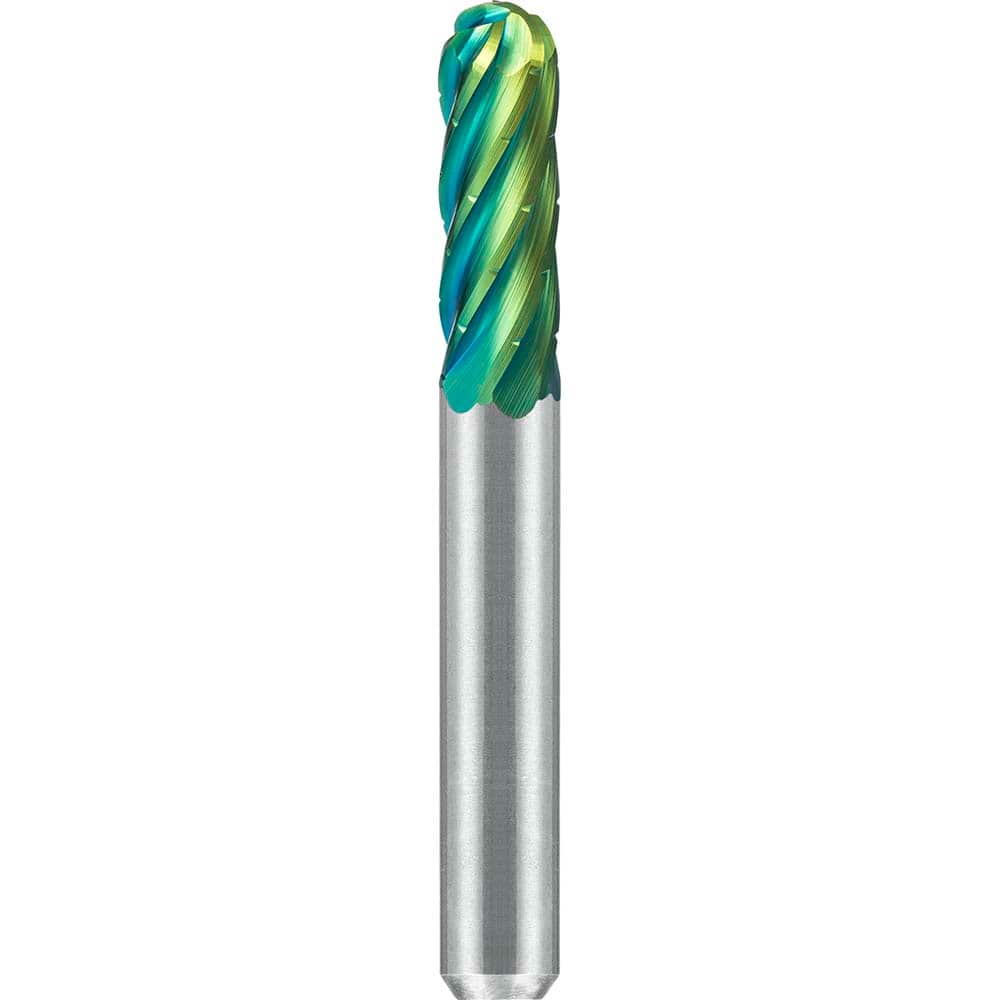 SGS Pro - SC-1, 1/4" Cut Diam, 1/4" Shank Length, NG6, Tungsten Carbide Cylinder Burr with Radius - Exact Tooling