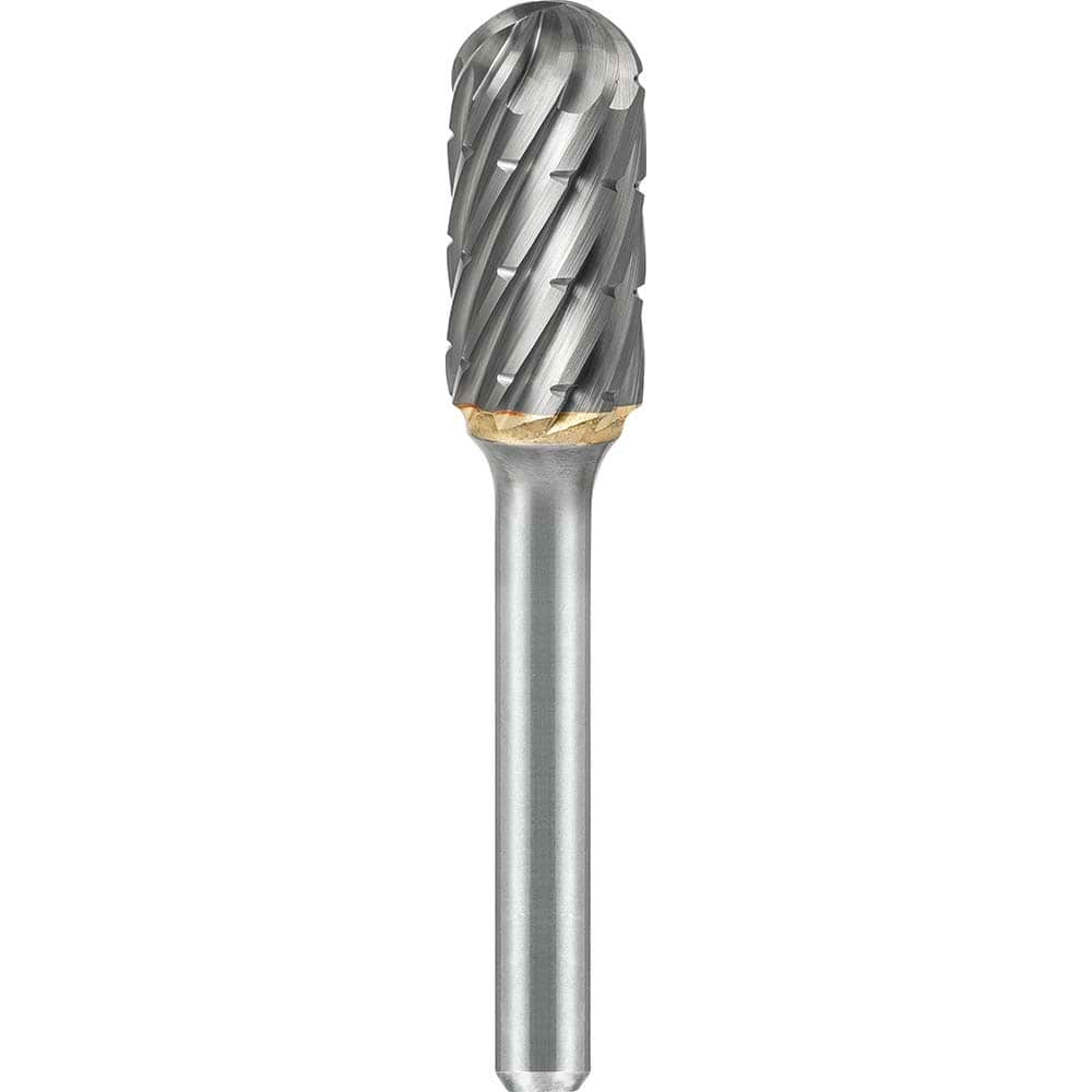 SGS Pro - SC-6, 5/8" Cut Diam, 1/4" Shank Length, NG6, Tungsten Carbide Cylinder Burr with Radius End - Exact Tooling