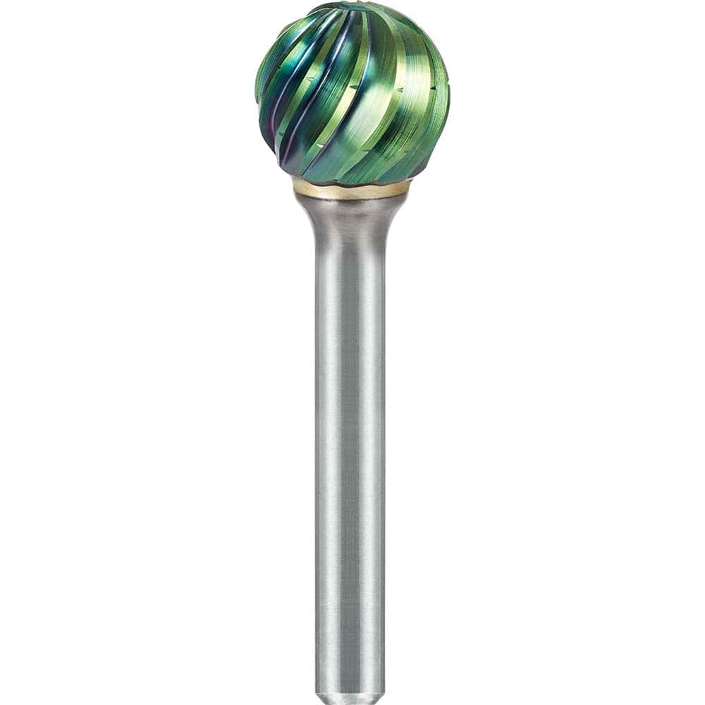 SGS Pro - SD-6, 5/8" Cut Diam, 1/4" Shank Length, NG6, Tungsten Carbide Ball Burr - Exact Tooling