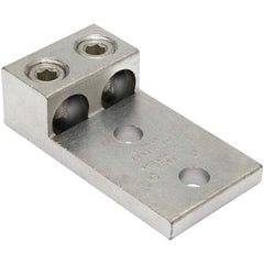 Burndy - Ring Terminals; Terminal Type: Rectangle ; Insulation Type: NonInsulated ; Connection Type: Lug ; Compatible Wire Size (AWG): 6 (Strand) ; Compatible Wire Size (kcmil): 350 ; Stud Size (Inch): 1/2 - Exact Tooling