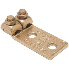Burndy - Ring Terminals; Terminal Type: Rectangle ; Insulation Type: NonInsulated ; Connection Type: Lug ; Compatible Wire Size (AWG): 1/0-2/0 (Strand) ; Stud Size (Inch): 1/2 ; Color: Copper - Exact Tooling