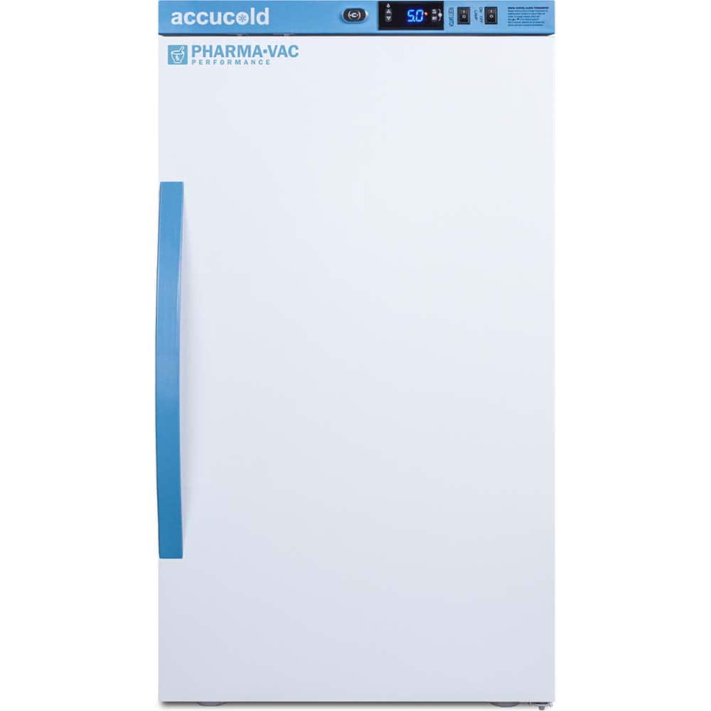 Accucold - Laboratory Refrigerators and Freezers; Type: Pharmacy, Medical-Laboratory Refrigerator ; Volume Capacity: 3 Cu. Ft. ; Minimum Temperature (C): 2.00 ; Maximum Temperature (C): 8.00 ; Width (Inch): 19.75 ; Depth (Inch): 22.63 - Exact Tooling