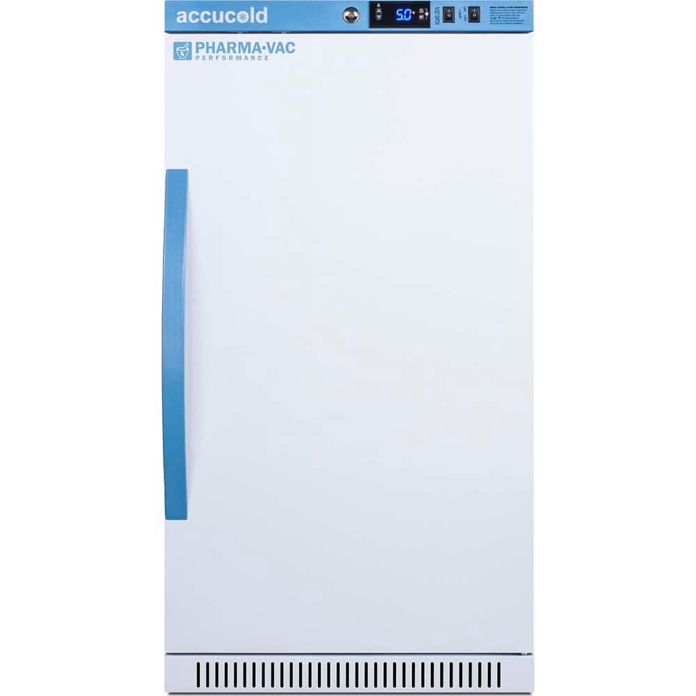 Accucold - Laboratory Refrigerators and Freezers; Type: Pharmacy, Medical-Laboratory Refrigerator ; Volume Capacity: 3 Cu. Ft. ; Minimum Temperature (C): 2.00 ; Maximum Temperature (C): 8.00 ; Width (Inch): 19.75 ; Depth (Inch): 22.63 - Exact Tooling
