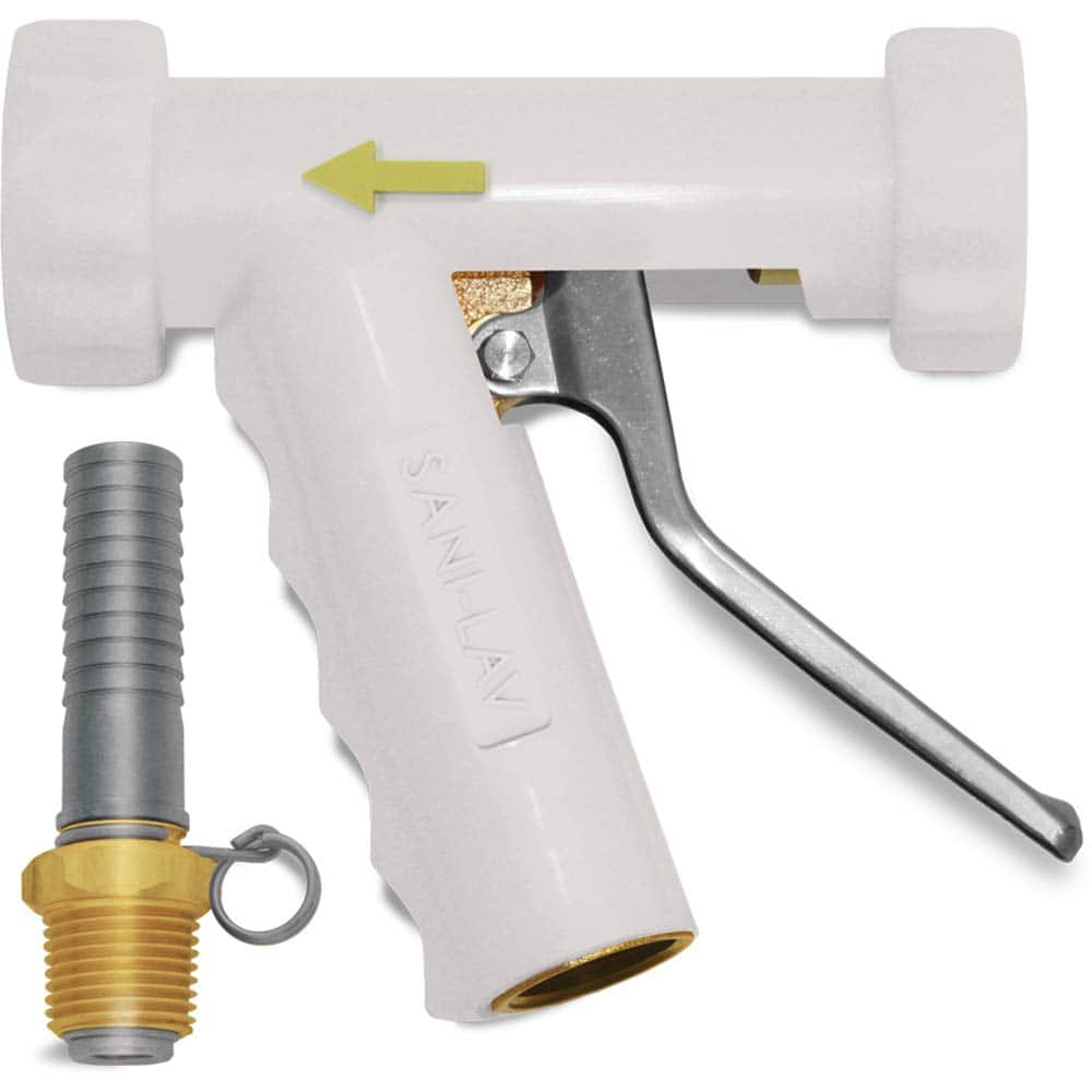 SANI-LAV - Sprayers & Nozzles; Type: Large Industrial Spray Nozzle ; Color: White ; Connection Type: Female to Male ; Material: Brass; Stainless Steel ; Material Grade: N/A ; Gallons Per Minute @ 100 Psi: 5.3 - Exact Tooling