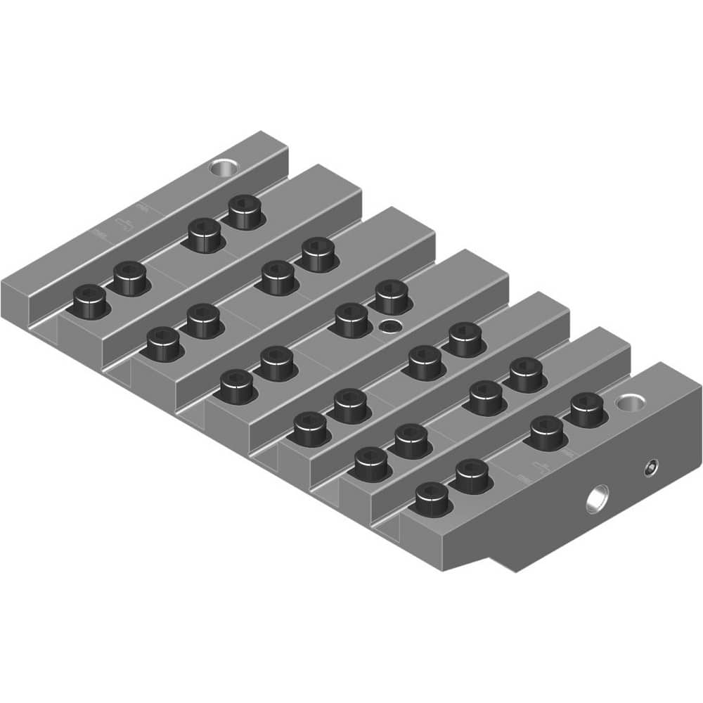 Swiss Gang Plates; Machine Compatibility: STAR; For Use With: STAR SR20R III; STAR SR20JN; STAR SR20J; Number of Stations: 6; Quick Change: Yes; Material: Alloy Steel; Station Size: 6x12mm; Additional Information: Only ARNO split-shank ™FAST CHANGE ™ too