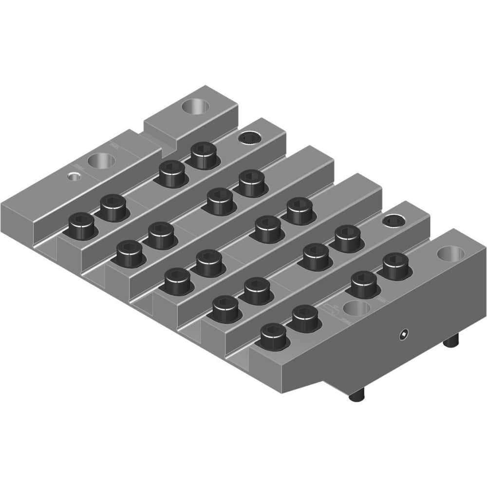 Swiss Gang Plates; Machine Compatibility: STAR; For Use With: STAR SV20; Number of Stations: 5; Quick Change: Yes; Material: Alloy Steel; Station Size: 5x12mm; Additional Information: Only ARNO split-shank ™FAST CHANGE ™ tool holders and fixed stops (wit