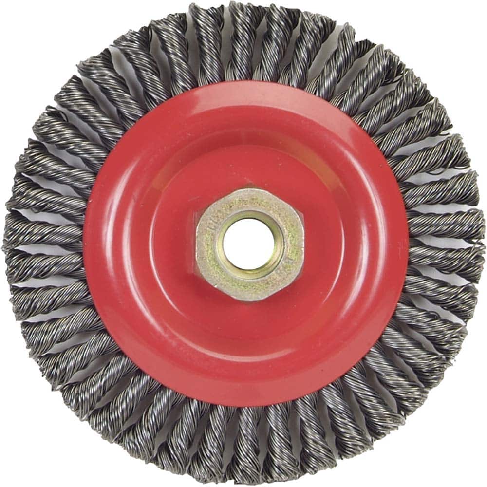 Norton - 5" OD, 5/8-11 Arbor Hole, Stringer Bead Carbon Wheel Brush - Exact Tooling
