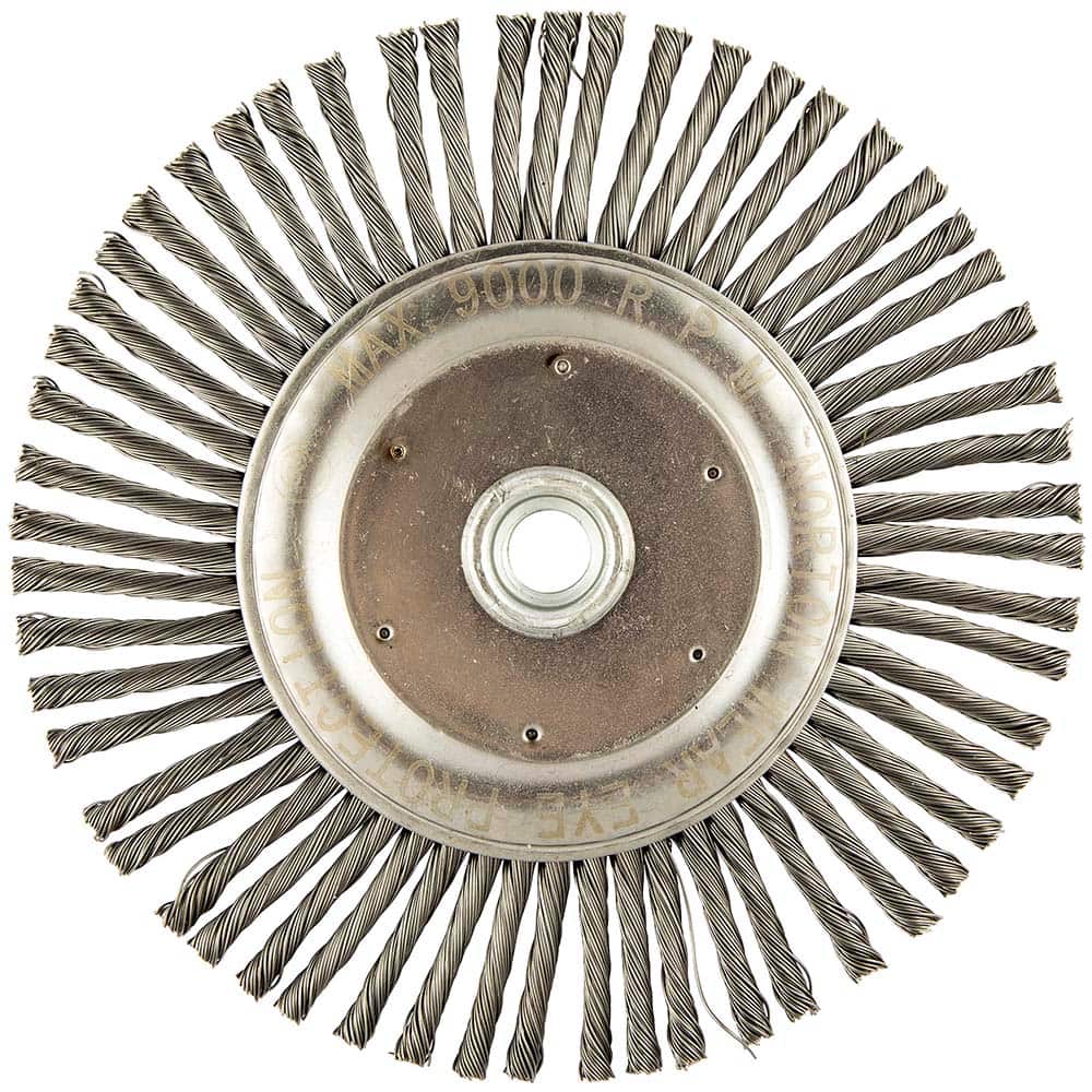 Norton - 6-7/8" OD, 5/8-11 Arbor Hole, Stringer Bead Carbon Wheel Brush - Exact Tooling