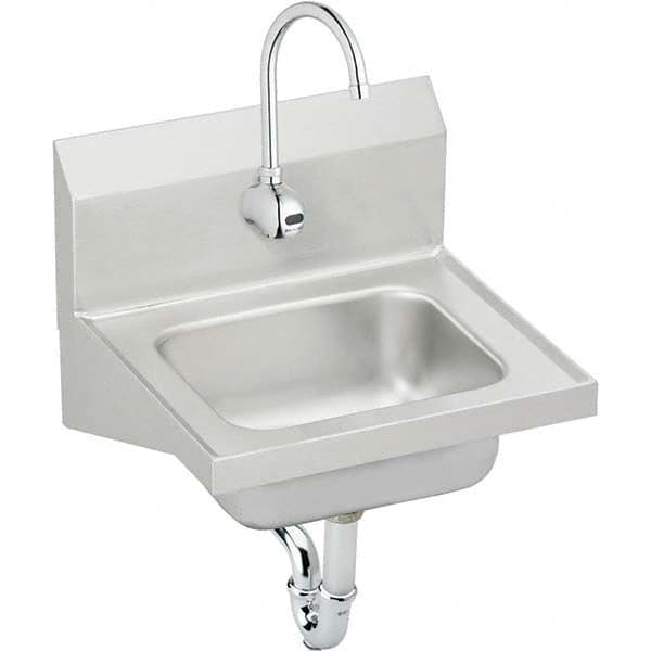 ELKAY - Stainless Steel Sinks Type: Hand Sink Wall Mount w/Electronic Faucet Outside Length: 16-3/4 (Inch) - Exact Tooling