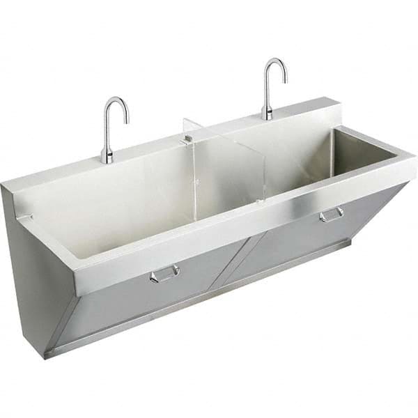 ELKAY - Stainless Steel Sinks Type: Surgeon's Scrub Sink Outside Length: 60 (Inch) - Exact Tooling