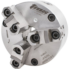 3-Jaw (Two Piece) Precision Forged Steel Scroll Front Mount Plain Back Chuck 12″ - Exact Tooling