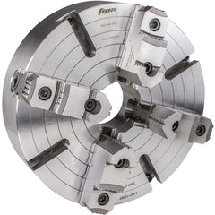 4-Jaw (2 Piece) Independent Forged Steel Body Chuck 12″ D-8 3.15″ Hole - Exact Tooling