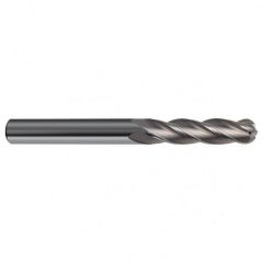 10mm Dia. - 100mm OAL - 30 Helix Bright CBD Ball Nose EM - 4 FL - Exact Tooling