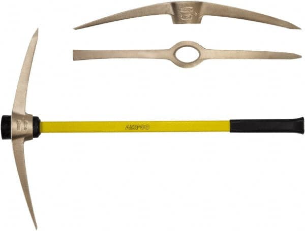 Ampco - 10 Lb Head Railroad Pick - 36" OAL, Fiberglass No Handle - Exact Tooling