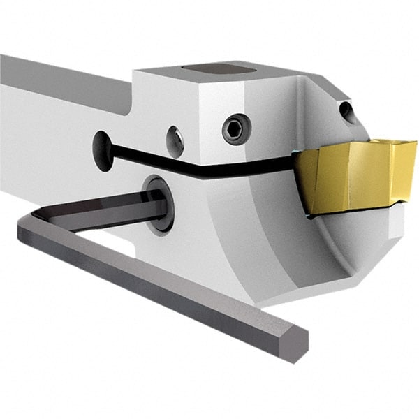 Iscar - GHS, External, Left Hand, 2.8 to 4mm Groove Width, Indexable Grooving Tool Holder - GI.., TIP Insert Compatibility, 12mm Shank Height, 12mm Shank Width, 100mm OAL, Through Coolant - Exact Tooling