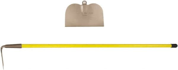 Ampco - 4-1/2" High x 6" Wide Square Aluminum Hoe - 55" Long Fiberglass Straight Handle - Exact Tooling