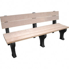 Vestil - 6' Long x 26-1/4" Wide, Recycled Plastic Bench Seat - Exact Tooling