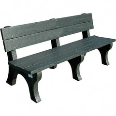 Vestil - 6' Long x 26-1/4" Wide, Recycled Plastic Bench Seat - Exact Tooling