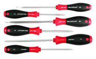 6 Piece - SoftFinish® Cushion Grip Screwdriver Set - #30291 - Includes: Slotted 4.5 - 6.5mm; Phillips #1 - 2 and Square #1 - 2 - Exact Tooling