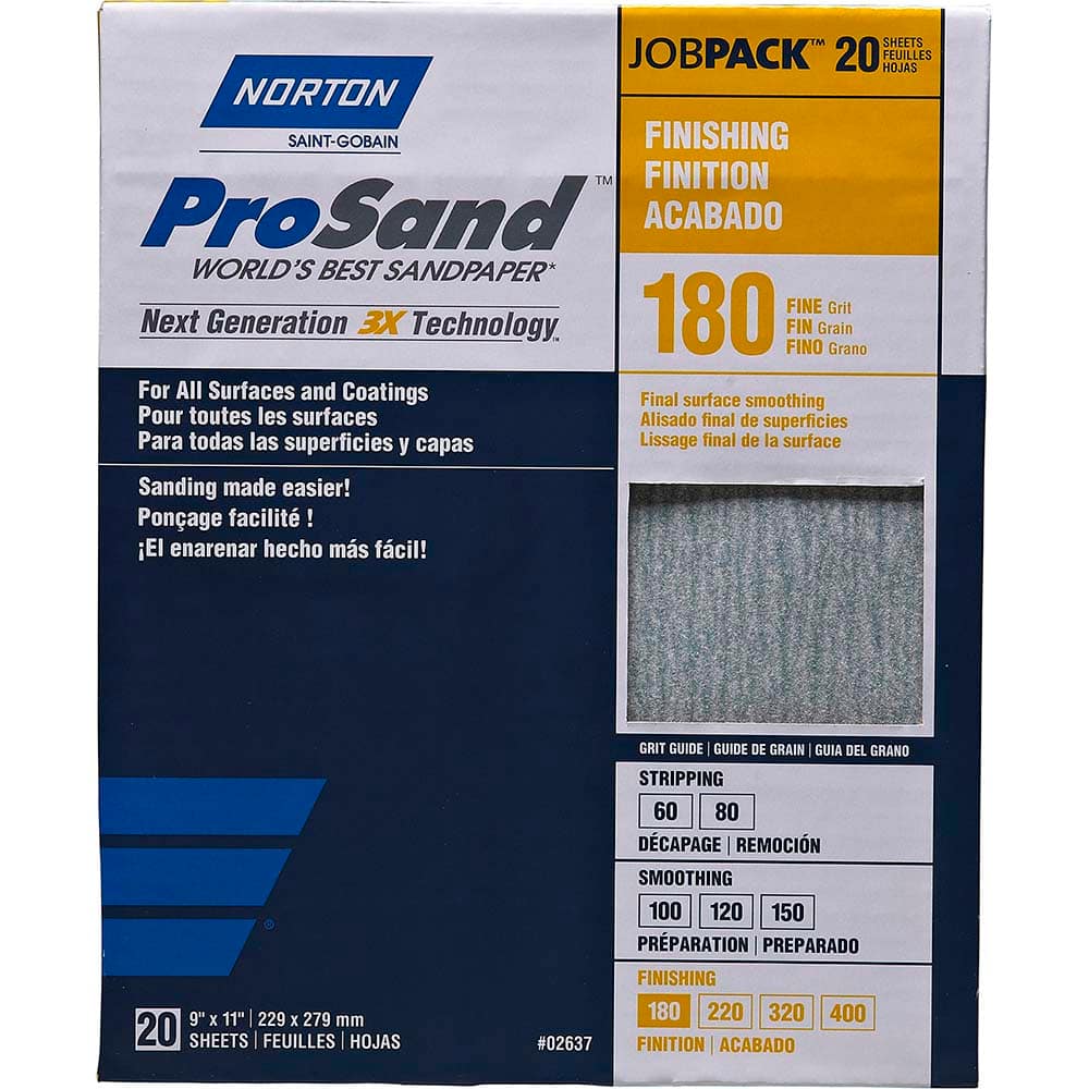 Norton - Sanding Sheets Abrasive Material: Aluminum Oxide Grade: Fine - Exact Tooling