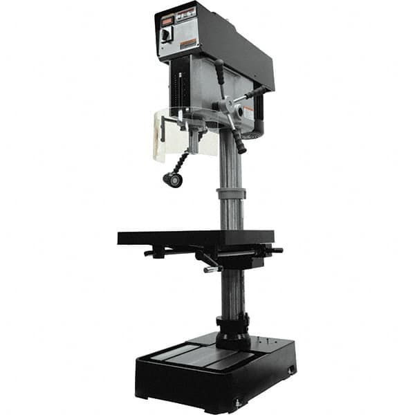 Jet - 10-7/16" Swing, Variable Speed Pulley Drill Press - Variable Speed, 2 hp, Three Phase - Exact Tooling