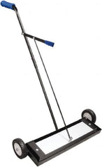 Shields Magnetics - 24" Long Push Magnetic Sweeper with Wheels - 4" Wide x 2" High x 36" Long, 7" Wheel Diam, 2" Clearance - Exact Tooling