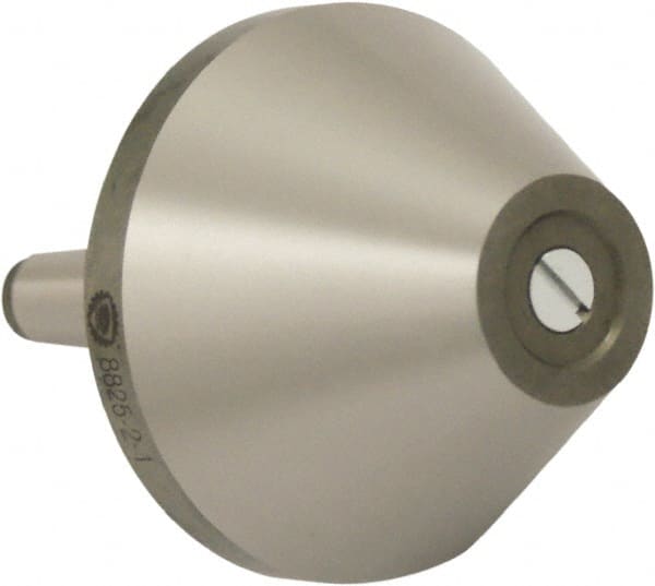 Bison - MT2 Morse Taper Shank, 60mm Head Diam, Live Center - 5,000 Max RPM, 30mm Point Diam, 1.38" Point Len, 400 Lb Max Workpc, Bull Nose Point - Exact Tooling