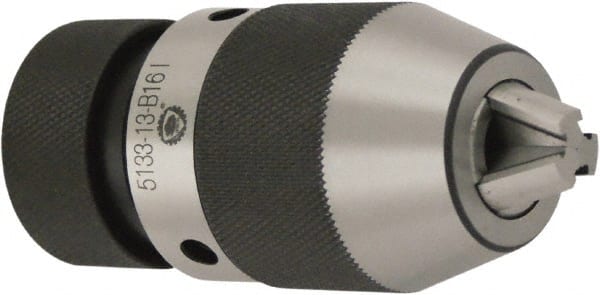 Bison - JT6, 1/32 to 1/2" Capacity, Tapered Mount Steel Drill Chuck - Keyless, Taper Shank - Exact Tooling