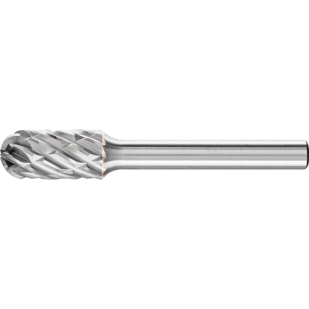 PFERD - SC-3, 3/8" Cut Diam, 1/4" Shank Diam, Carbide End Cut Cylinder with Radius End Burr - Exact Tooling