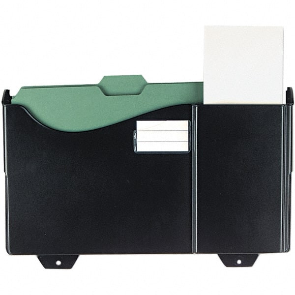 UNIVERSAL - 15-3/4" Wide x 3-1/8" Deep x 9-3/4" High, 1 Compartment, Plastic Wall File - Black, 12" Compartment Width x 3" Compartment Depth x 10-3/4" Compartment Height - Exact Tooling