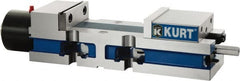 Kurt - 4" Jaw Width, 6" Jaw Opening Capacity, Horizontal Stationary Machine Vise - Hydraulic Operation, 7,800 Lb Capacity, 1 Station, 14.16" Long x 3.4900" High x 1-15/64" Deep, 1.235" Jaw Height, Ductile Iron - Exact Tooling