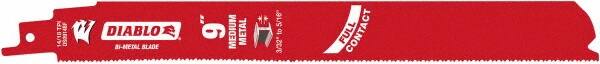 Freud - 9" Long x 1" Thick, Bi-Metal Reciprocating Saw Blade - Straight Profile, 14 to 18 TPI, Toothed Edge, Tang Shank - Exact Tooling