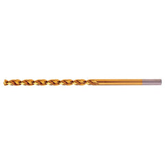 #14 RHS / RHC HSS-CO 8% (M42) 135 Degree Split Point Q-Cobalt Wide Land Parabolic Taper Length Drill - TiN - Exact Tooling