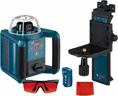 Bosch - 1,000' Measuring Range, 1/8" at 100' Accuracy, Self-Leveling Horizontal & Vertical Rotary Laser - ±5° Self Leveling Range, 1 Beam, 2-D Battery Included - Exact Tooling