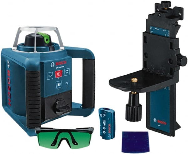 Bosch - 650' Measuring Range, 1/8" at 100' Accuracy, Self-Leveling Horizontal & Vertical Rotary Laser - ±5° Self Leveling Range, 1 Beam, 2-D Battery Included - Exact Tooling