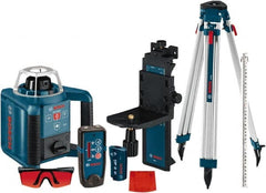 Bosch - 1,000' Measuring Range, 1/8" at 100' Accuracy, Self-Leveling Horizontal & Vertical Rotary Laser - ±5° Self Leveling Range, 1 Beam, 2-D Battery Included - Exact Tooling