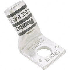 Panduit - 4 AWG Noninsulated Compression Connection 45° Angle Ring Terminal - 5/16" Stud, 1.33" OAL x 0.55" Wide, Tin Plated Copper Contact - Exact Tooling