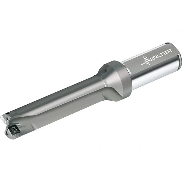 Walter - 96mm Max Drill Depth, 4xD, 24mm Diam, Indexable Insert Drill - 2 Inserts, 25mm Shank Diam, Straight Shank - Exact Tooling