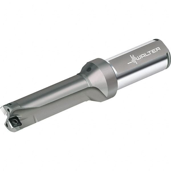 Walter - 90mm Max Drill Depth, 3xD, 30mm Diam, Indexable Insert Drill - 2 Inserts, 32mm Shank Diam, Straight Shank - Exact Tooling