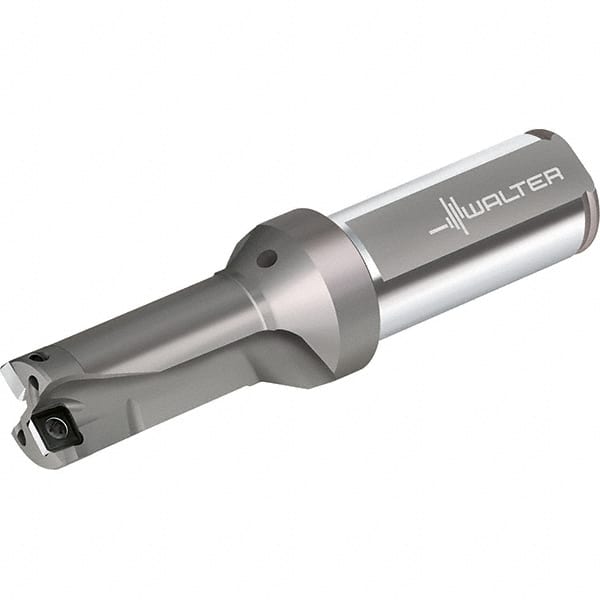 Walter - 82mm Max Drill Depth, 2xD, 41mm Diam, Indexable Insert Drill - 2 Inserts, 40mm Shank Diam, Straight Shank - Exact Tooling