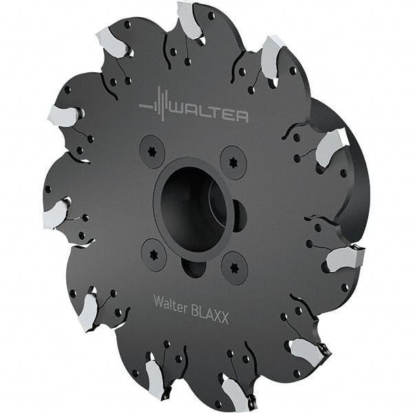 Walter - Arbor Connection, 4mm Cutting Width, 38mm Depth of Cut, 6.3mm Cutter Diam, 1-1/2" Hole DIam, 14 Tooth Indexable Slotting Cutter - F5055 Toolholder, SX-4.. Insert, Right Hand Cutting Direction - Exact Tooling