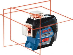 Bosch - 3 Beam 200' Max Range Self Leveling Line Laser - 3/32" at 30' Accuracy, Battery Included - Exact Tooling