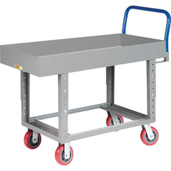 Little Giant - 2,000 Lb Capacity Steel Platform Truck - Steel Deck, 24" OAW, 61-1/2" Platform Length, Polyurethane Casters - Exact Tooling