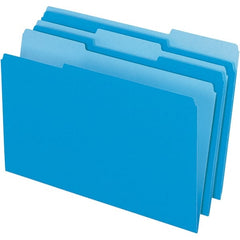 Pendaflex - 14-5/8 x 9-1/2", Legal, Blue/Light Blue, File Folders with Top Tab - 11 Point Stock, Assorted Tab Cut Location - Exact Tooling