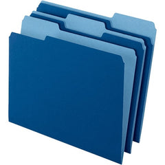 Pendaflex - 11-5/8 x 9-3/16", Letter Size, Navy Blue, File Folders with Top Tab - 11 Point Stock, Assorted Tab Cut Location - Exact Tooling