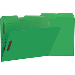 UNIVERSAL - 8-1/2 x 11", Letter Size, Green, File Folders with Top Tab - 11 Point Stock, Assorted Tab Cut Location - Exact Tooling