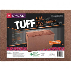 SMEAD - 15 x 10", Legal, Redrope, 1-31 Indexed Expanding Files - Assorted Tab Cut Location - Exact Tooling